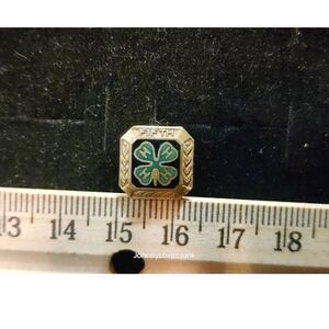 Antique 1/20 10K G.F. Gold Filled 4-H Fifth Enamel Lapel Pin Pinback Award